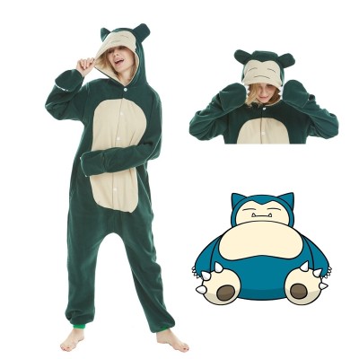  Pokemon Dark Green Snorlax Onesie For Adults