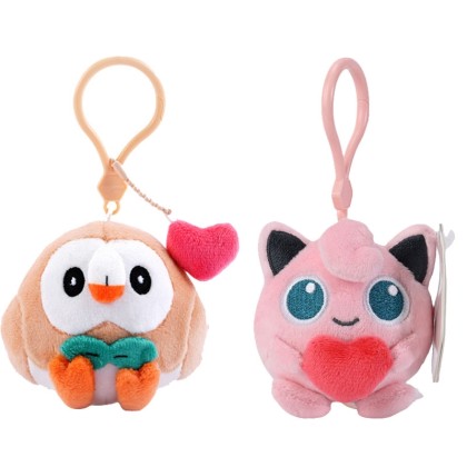 Pokémon Plush Jigglypuff Rowlet Keychain