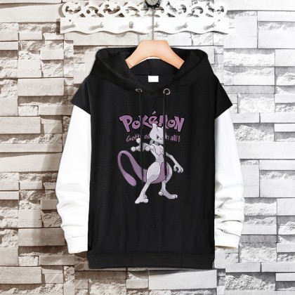 Pokémon Mewtwo Fake Two Hooded Sweatshirts