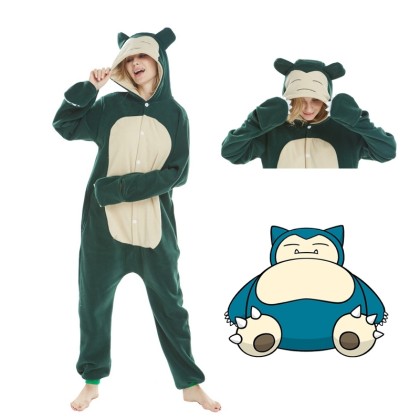  Pokemon Dark Green Snorlax Onesie For Adults