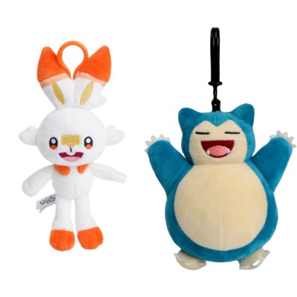 Pokémon Plush Snorlax Scorbunny Keychain