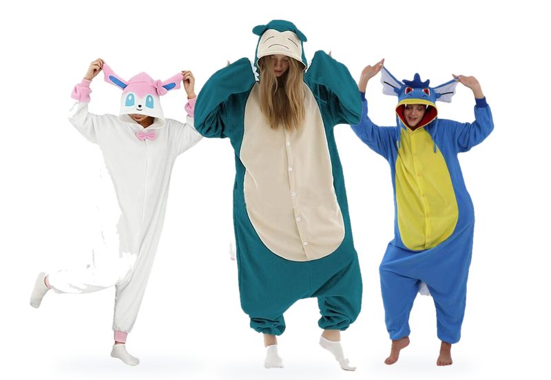 Sylveon, Snorlax and Gyarados kigurumi onesies